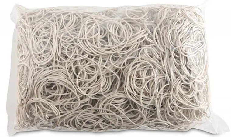 Office Products Elastice pentru bani, 1.5mm grosime, D 50mm, 60% cauciuc, 1000g/punga, Office Products -culoare alba