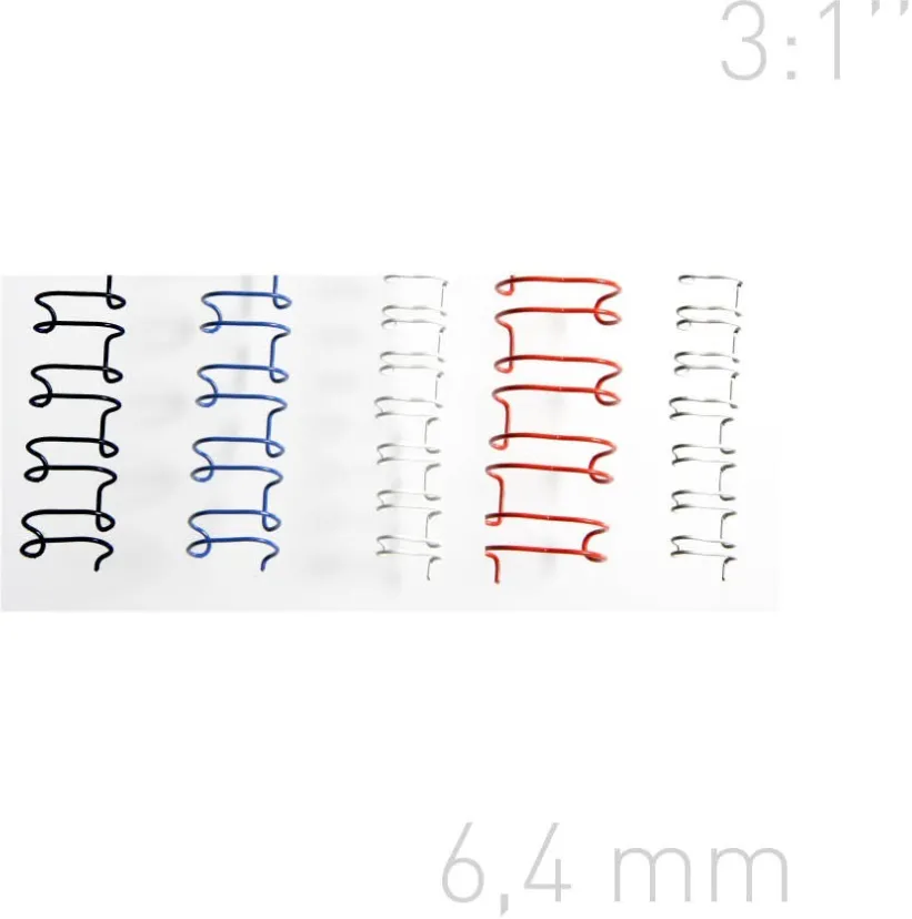 Opus Spire metalice 6,4mm, pas 3:1", 100 buc/cutie, OPUS - alb