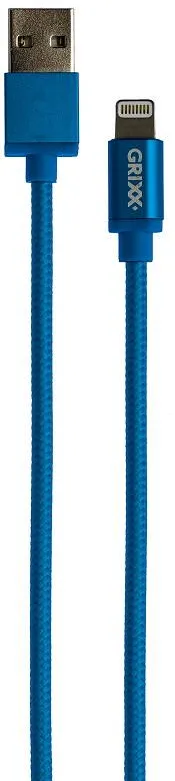 Accesoriu GSM Grixx Cablu date GRIXX - 8-pin to USB Apple MFI License, impletit, lungime 1m - albastru