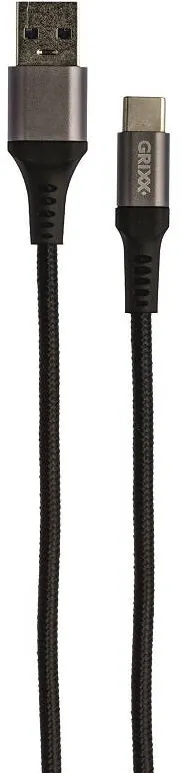 Accesoriu GSM Grixx Cablu date GRIXX - USB-C to USB, impletit, lungime 3m - negru