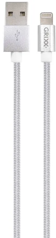 Accesoriu GSM Grixx Cablu date GRIXX Optimum - 8-pin to USB Apple MFI License, impletit, lungime 1m - alb