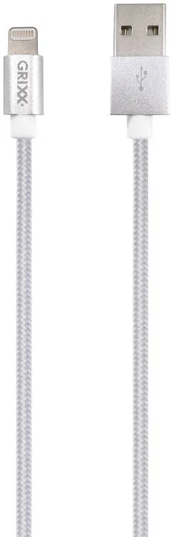 Accesoriu GSM Grixx Cablu date GRIXX Optimum - 8-pin to USB Apple MFI License, impletit, lungime 3m - alb