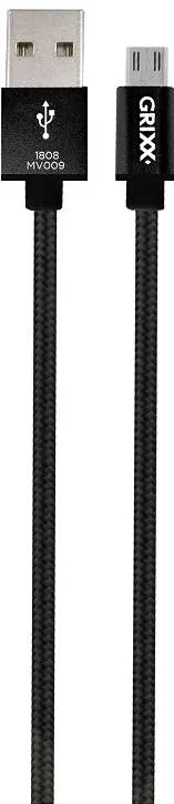 Accesoriu GSM Grixx Cablu date GRIXX Optimum - Micro USB to USB, impletit, lungime 1m - negru