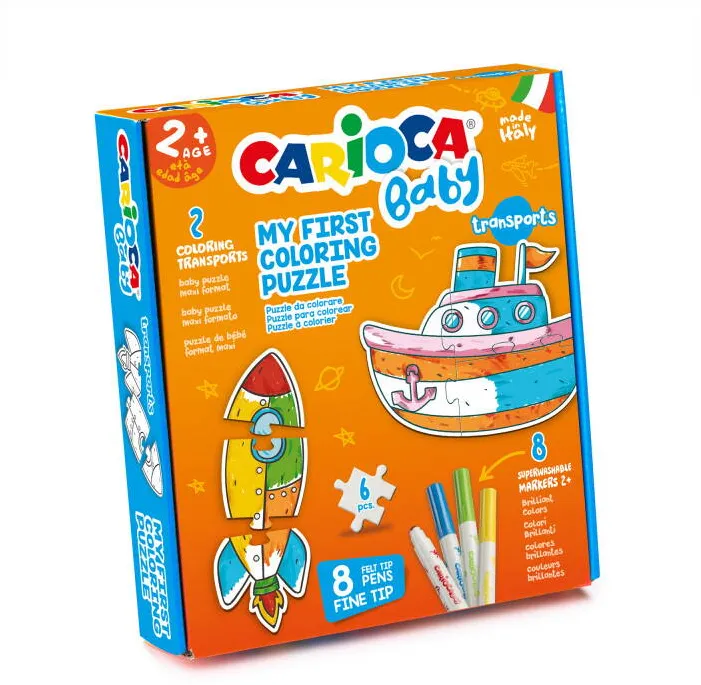 Carioca Set puzzle CARIOCA Transports, contine 8 markere lavabile