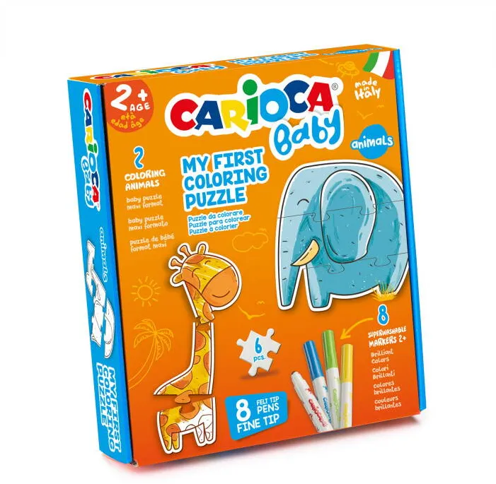 Carioca Set puzzle CARIOCA Animals, contine 8 markere lavabile