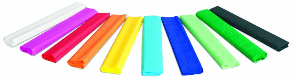GIMBOO Rola hartie creponata, 25x200cm, 10 buc/set, GIMBOO - culori intense asortate