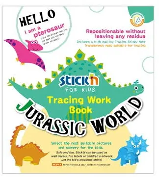Hopax Carte educativa Stick"n Tracing Work Book - Jurassic World