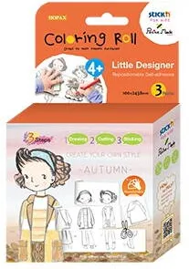 Hopax Cutie creativa cu role pentru colorat, 3 buc/set, Stick"n Little Designer - toamna