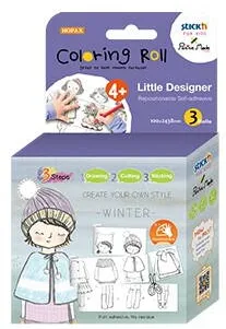 Hopax Cutie creativa cu role pentru colorat, 3 buc/set, Stick"n Little Designer - iarna