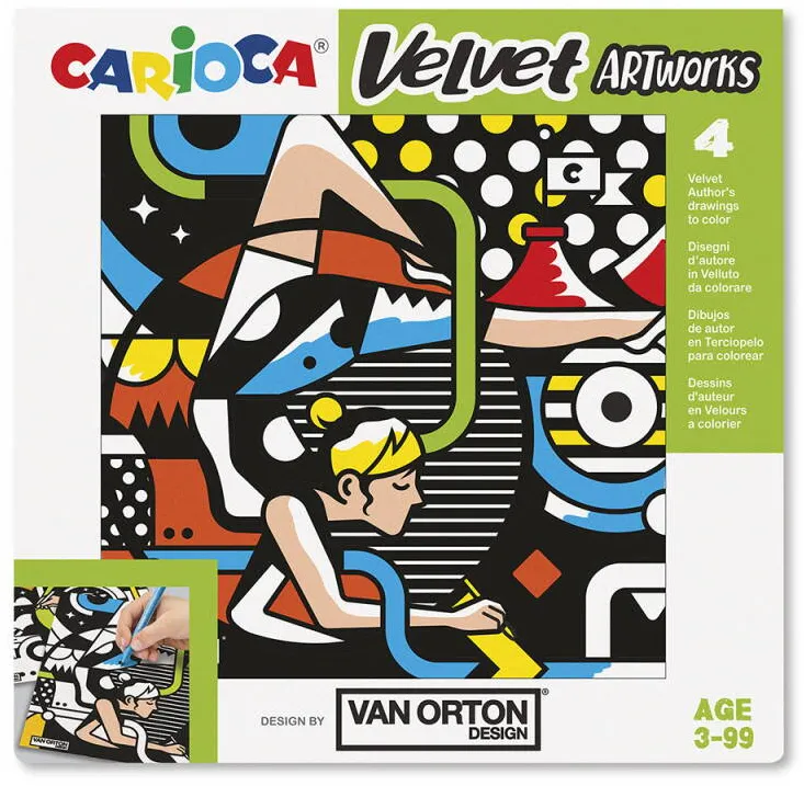 Carioca Planse din catifea Van Orton pentru colorat Carioca Velvet, street