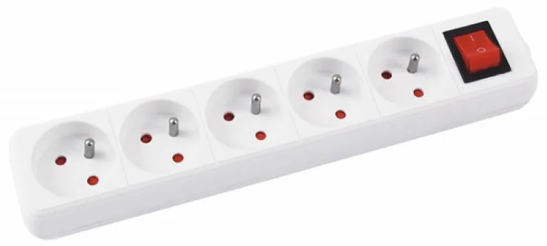 Office Products Prelungitor cu 5 prize, cablu 1.5 metri, cu intrerupator, Office Products - alb