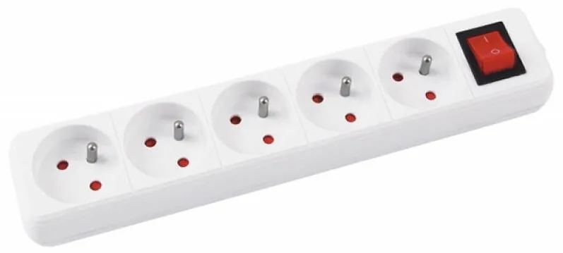 Office Products Prelungitor cu 5 prize, cablu 3 metri, cu intrerupator, Office Products - alb