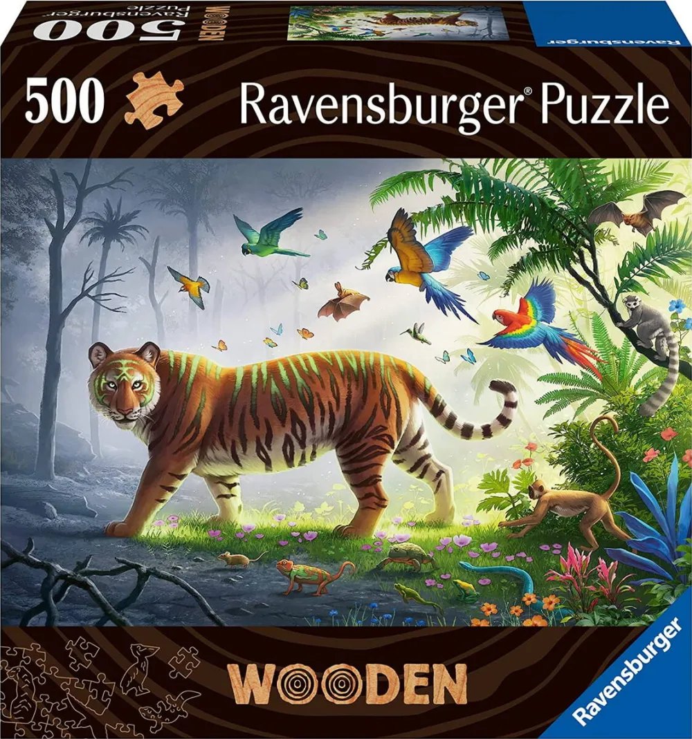 Puzzle Ravensburger Wooden Puzzle Tiger in the Jungle (505 pieces)