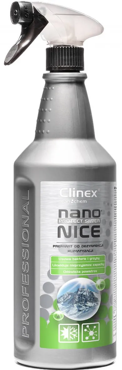 Clinex NanoProtect Silver Nice, 1 litru, pulverizator, lichid dezinfectant pt. AC si ventilatie