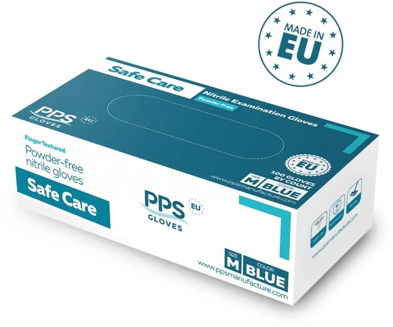 PPS Manusi nitril PPS, unica folosinta, 100 buc/cutie - albastre - marime M