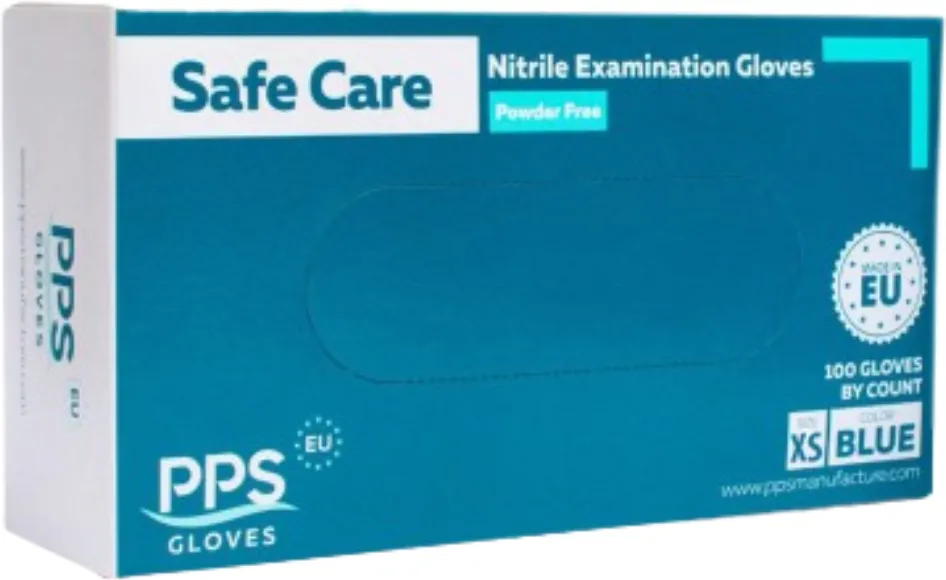 PPS Manusi nitril PPS, unica folosinta, 100 buc/cutie - albastre - marime XS