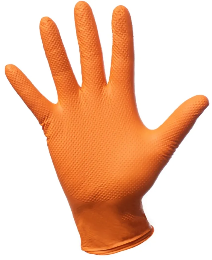 Protectia muncii PBS Manusi nitril EMKA, 7.0, 90 buc/cutie, pentru industria automotive - portocalii - marime XXL
