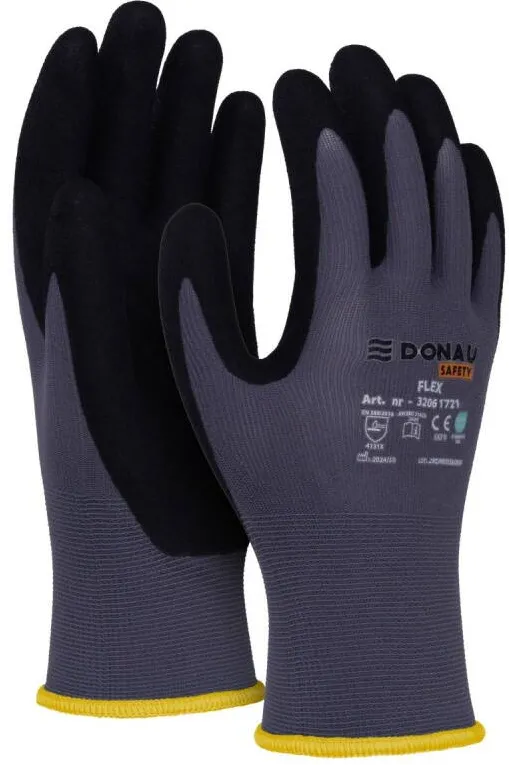 Donau Safety Manusi protectie DANAU, nitril, tesatura moale fara cusaturi, OEKO-TEX S 100, cat II - marimea 8