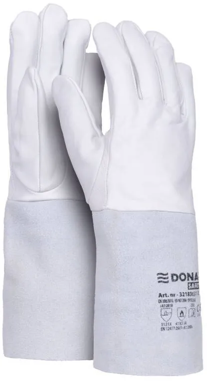 Donau Safety Manusi de sudura DONAU, din piele, necaptusite, marimea 10 - alb cu gri