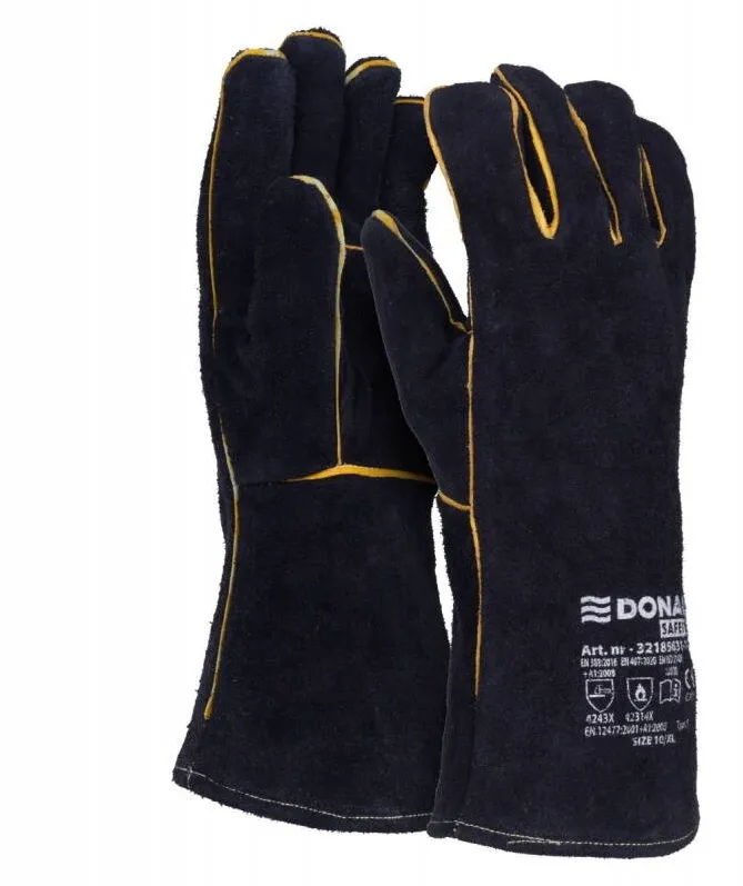 Donau Safety Manusi protectie DONAU, din piele, captuseala din bumbac, rezistente - marimea 10 - gri