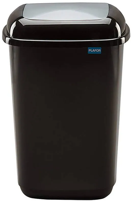 Plafor Cos plastic reciclare selectiva, capacitate 45l, PLAFOR Quatro - negru cu capac gri - altele