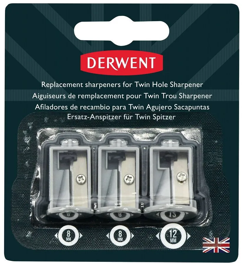 DERWENT Rezerva ascutitoare electrica DERWENT Professional, pentru 2302332, 3 buc/ set, gri