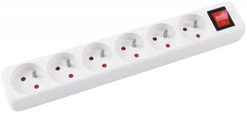 Office Products Prelungitor cu 6 prize, cablu 3 metri, cu intrerupator, Office Products - alb