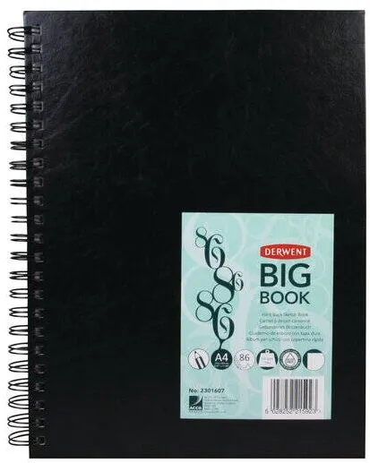 DERWENT Caiet pentru schite si desen DERWENT Professional, A4, cu spira, 86 coli, 110gsm, hartie alba