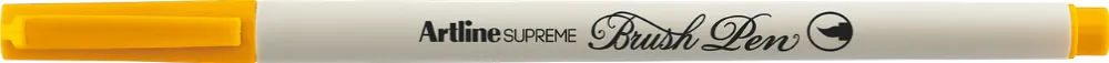 Marker cu varf pensula Artline Supreme Brush Pen flexibil galben