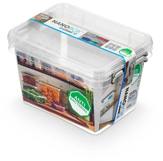 Nanobox Cutie plastic cu capac, pt alimente, antibacteriala, 2 buc/set, ORPLAST Nanobox - capacitate 2L