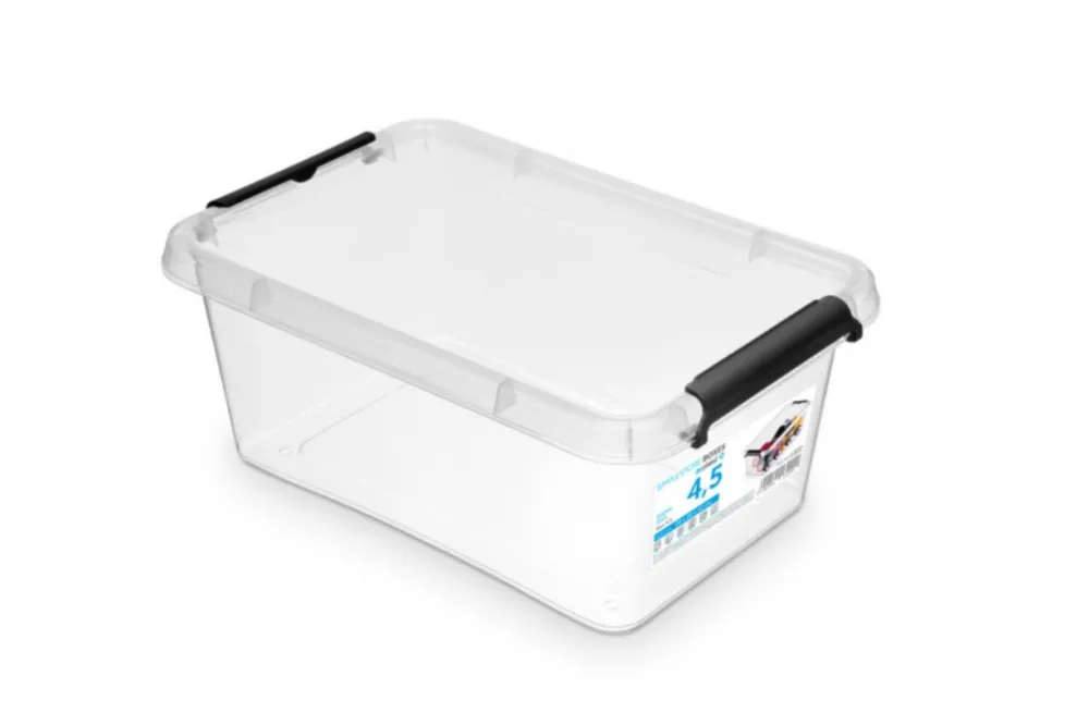 Nanobox Container plastic cu capac, transparent, ORPLAST Simple box - capacitate 4.5L