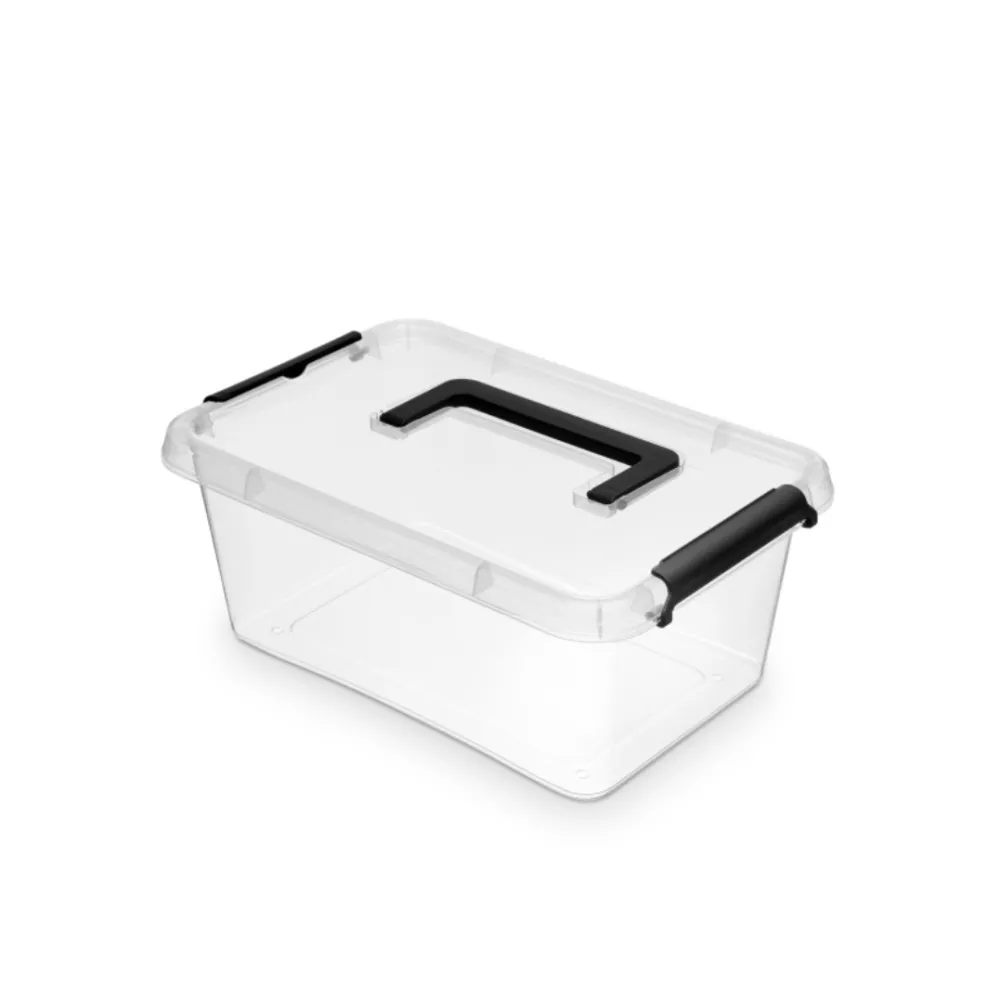 Nanobox Container plastic cu capac, transparent, ORPLAST Simple box - capacitate 4.5L - cu maner