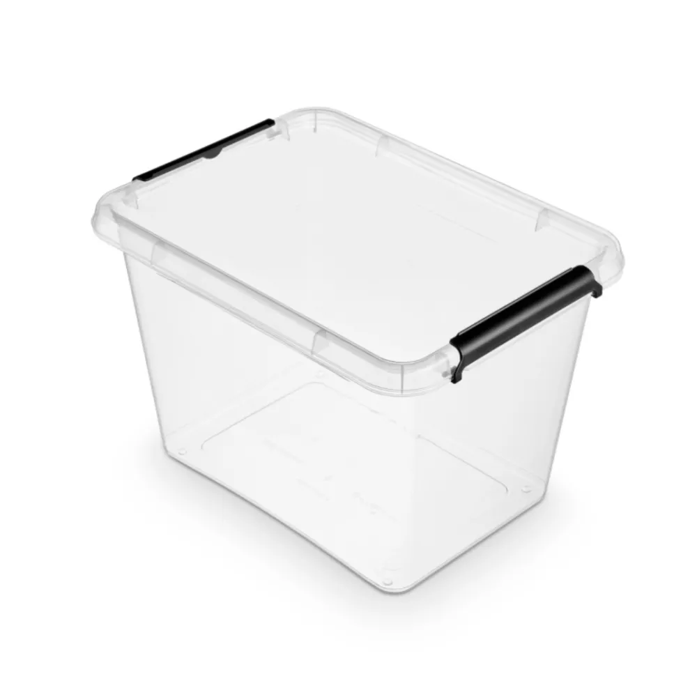Nanobox Container plastic cu capac, transparent, ORPLAST Simple box - capacitate 19L