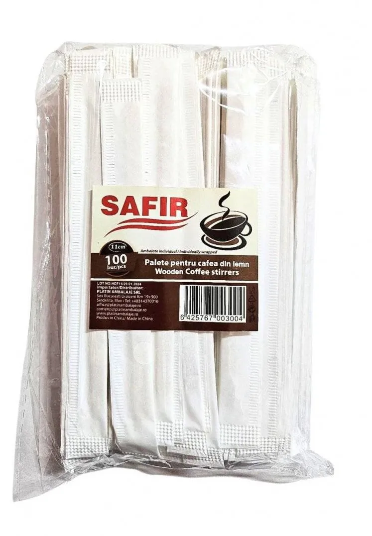 Horeca si uz casnic Paletine cafea lemn ambalate individual,11 cm, 100buc/set