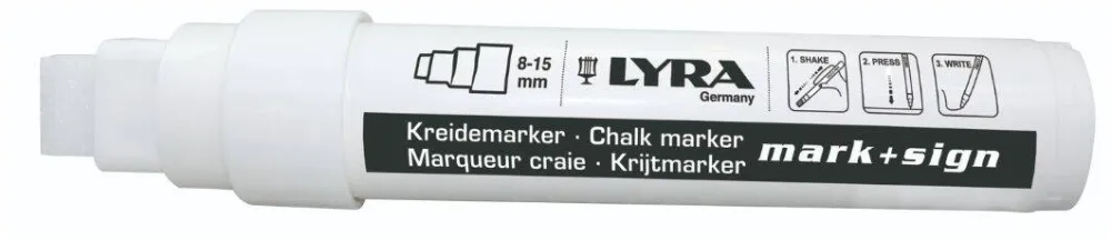 LYRA Marker cu creta, LYRA, pentru table de scris, varf 4-12mm - alb