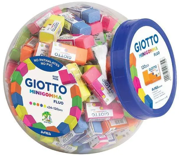 GIOTTO Radiera simpla, 38x16x15mm, culori fluorescente - GIOTTO, 1 buc