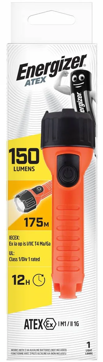 ENERGIZER Lanterna ENERGIZER Atex, 150 lumeni, IPX7, cu 2 baterii AA