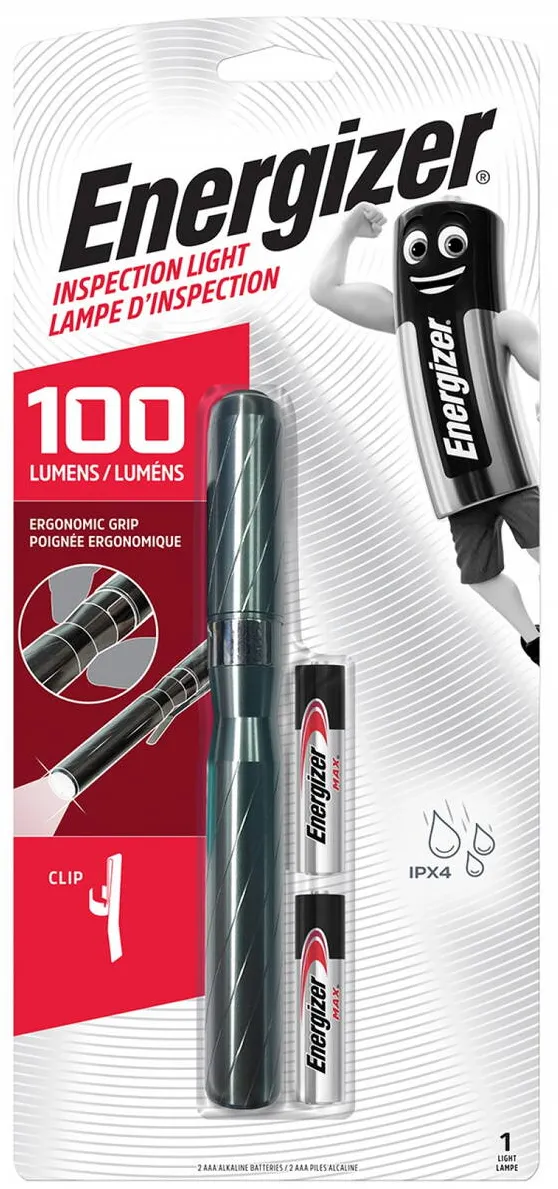 ENERGIZER Lanterna cu clips, ENERGIZER, 100 lumeni, IPX7, cu 2 baterii AAA