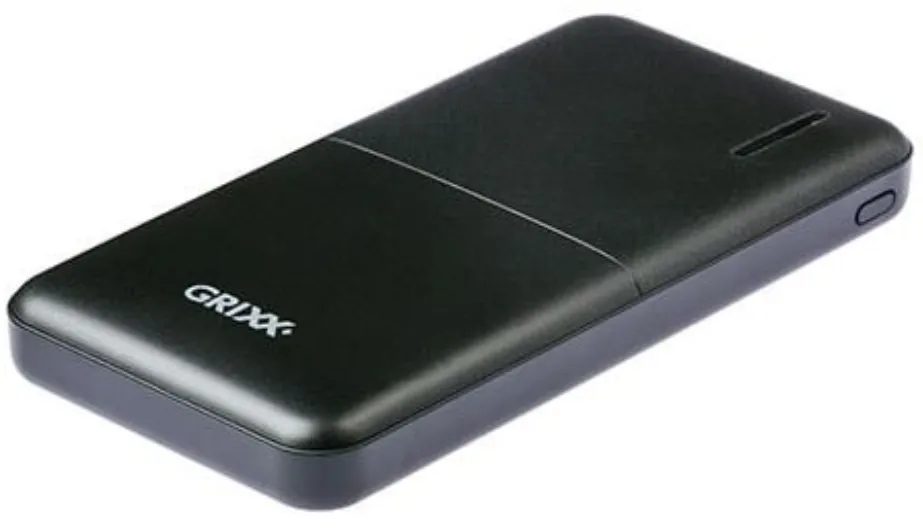 Grixx Baterie externa GRIXX Optimum - 10000mAh, cu porturi Micro USB si USB-C - neagra