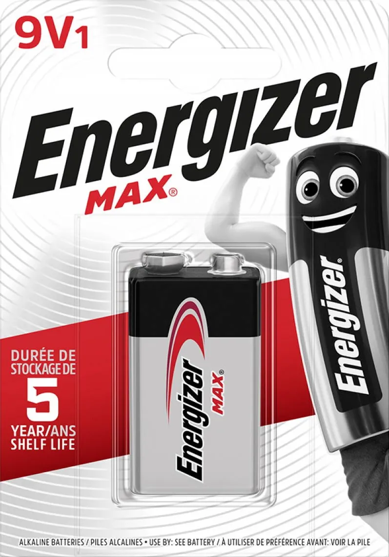 ENERGIZER Baterie ENERGIZER Max 9V, dureaza cu 50% mai mult decat cele alkaline