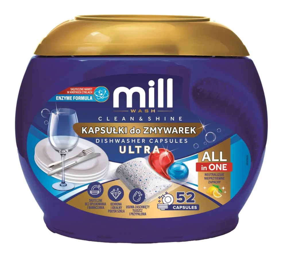 MADONIS Capsule pentru masina de spalat vase MILL CLEAN&SHINE Ultra 52, 52 buc