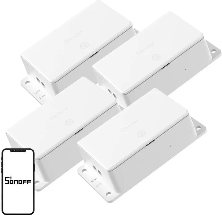 Sonoff Basic R5 Gen5, intrerupator Wi-Fi Matter de 10 A, pachet de 4 bucati