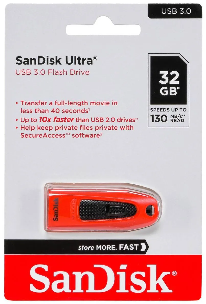 Memorie USB SanDisk Ultra RED 32GB up to 100MB/s SDCZ48-032G-U46R