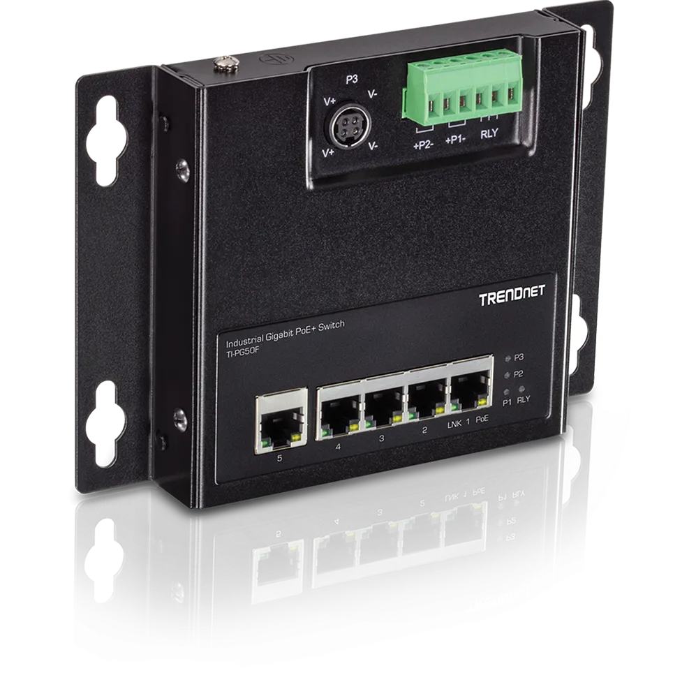 TRENDnet Industrie 5 Port Gbit Unman. PoE+ FA Metal