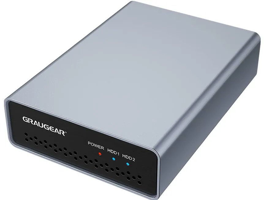 Rack / Enclosure GreyGear extern Raid   2x2,5"HDD/SSD USB 3.2