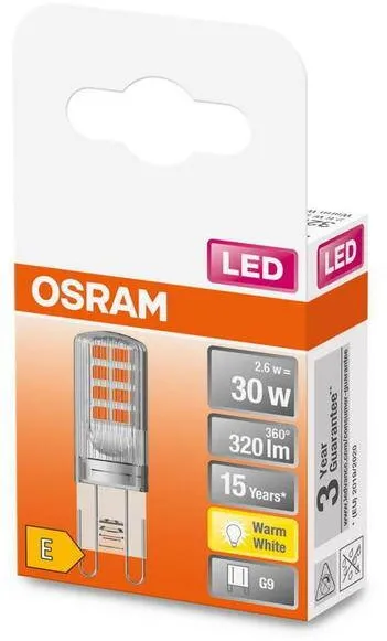 Osram Bec LED PIN, G9, 2.6W (30W), 320 lm, lumina calda (2700K)