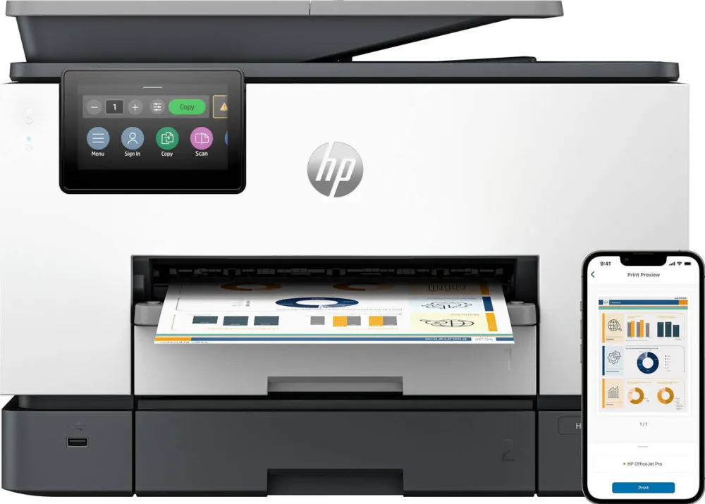 Imprimanta multifunctionala HP OfficeJet Pro 9130b, InkJet, Color, Format A4, Duplex, Retea, Wi-Fi, Fax