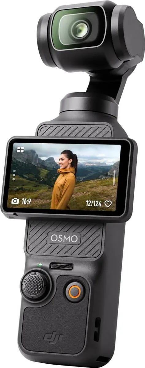 DJI Osmo Pocket 3, Camera Vlogging cu 1'' CMOS & 4 K/120 fps Video, Stabilizare pe 3 axe, Focalizare rapida, Urmarire fata/obiect, Ecran tactil rotativ de 2, Camera video mica pentru fotografie, Youtube