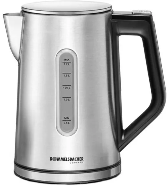 ROMMELSBACHER Sunny WK 3000 kettle (stainless steel/black, 3,000 watts, 1.7 liters)