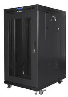 Rack LANBERG Cabinet Rack Lanberg FF01-8022-23BL, Free-standing, 19 inch, 22U, dimensiune operationala 800 x 1000 mm, usa perforata, Negru